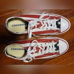 CONVERSE ALL-STAR Red,White,Blue Stripes & Stars Low Sneakers